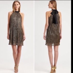 Laundry by Shelli Segal metallic bow trapeze dress